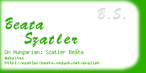 beata szatler business card